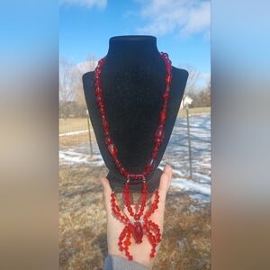 Handcrafted Red Spider Necklace